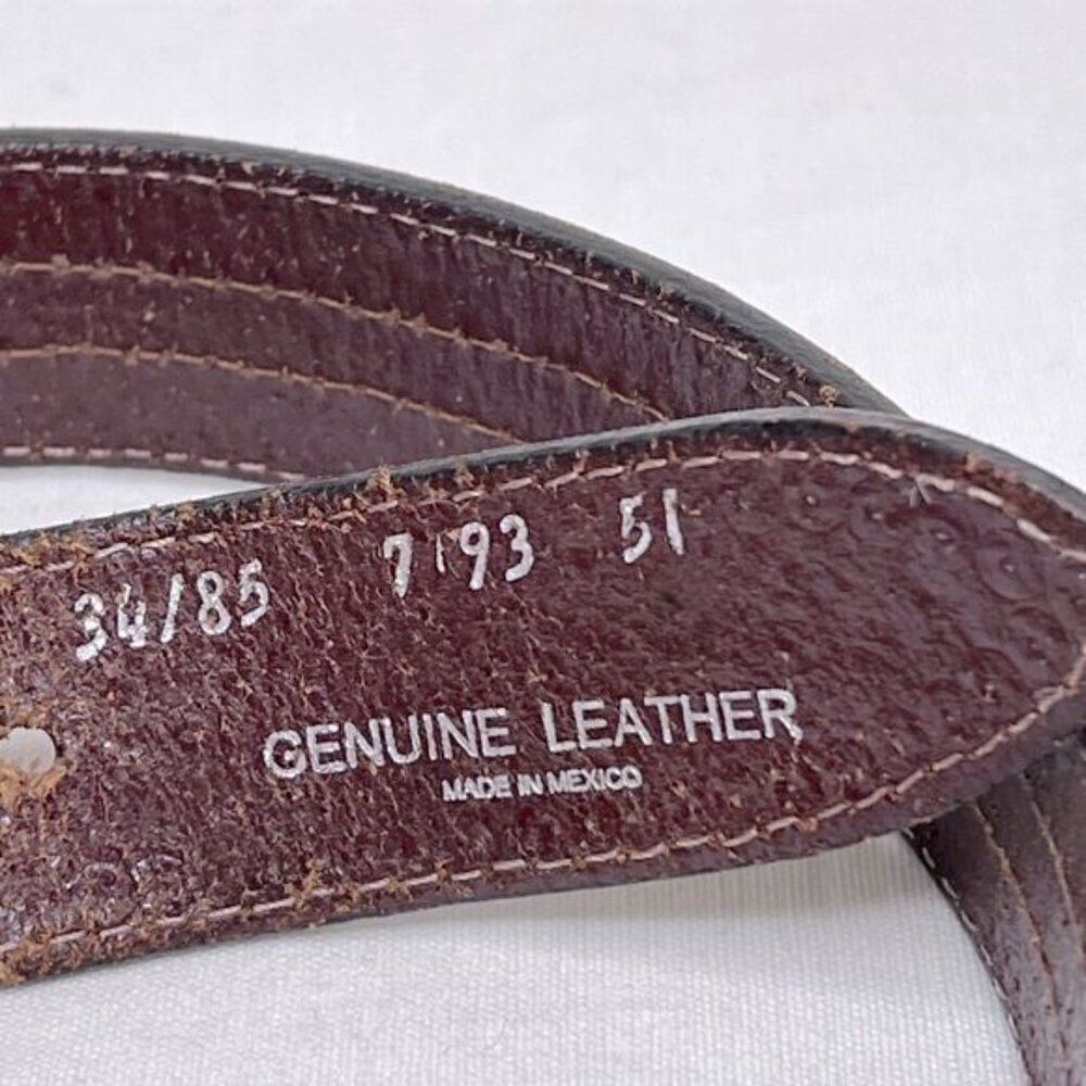 Vintage Aztec design handmade leather belt, men’s size 32-33 waist - Picture 4 of 6